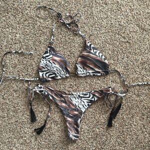Zebra Print Bikini Set